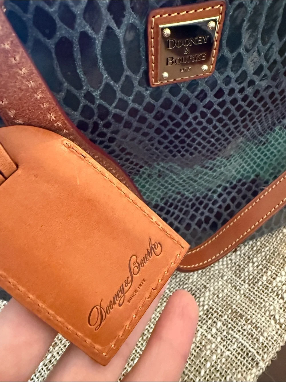 Dooney & Bourke Emerald Snake-Embossed Leather Messenger (charleston shopper)